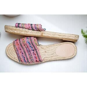 J.CREW VALENCIA FABRIC ESPADRILLE SLIDES SIZE 6M C5443